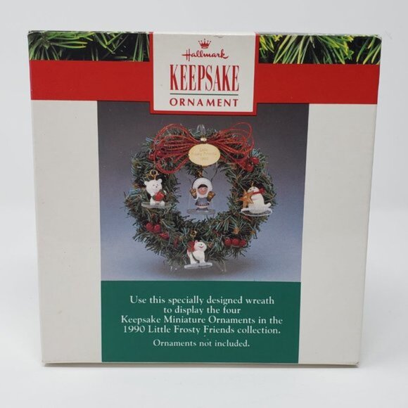Lot of 4 1990 Hallmark Little Frosty Friends Memory Wreath - Picture 3 of 10